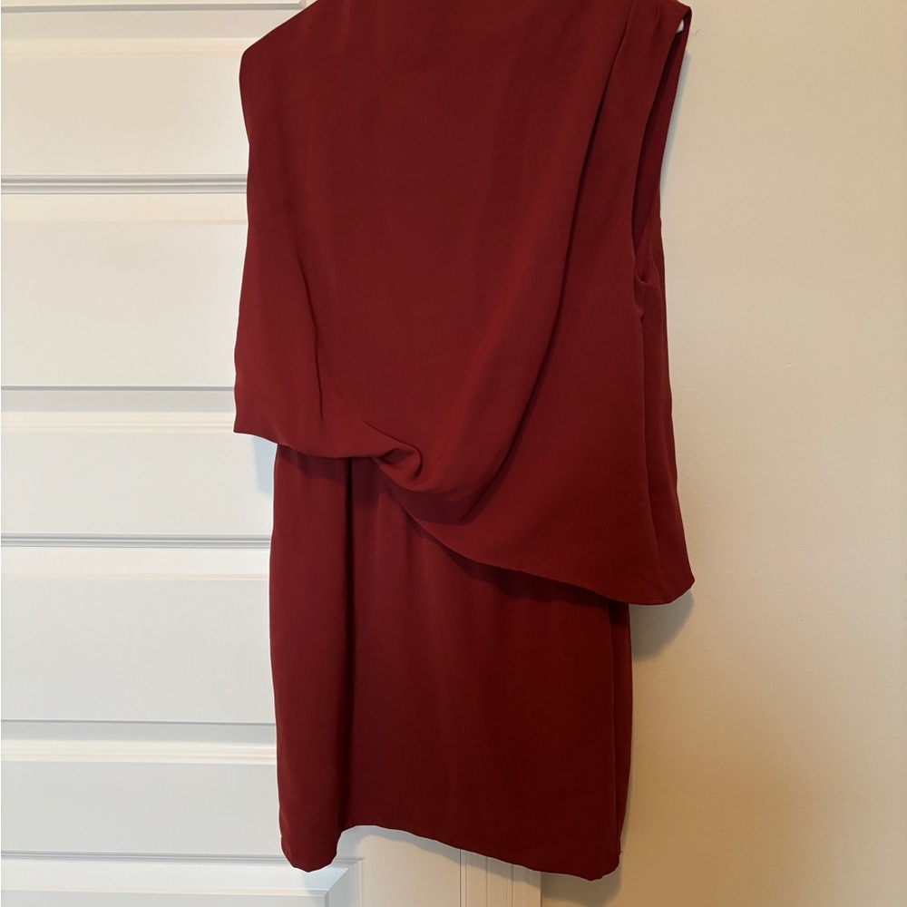 TCE One Shoulder Rust Sheath Cocktail Dress